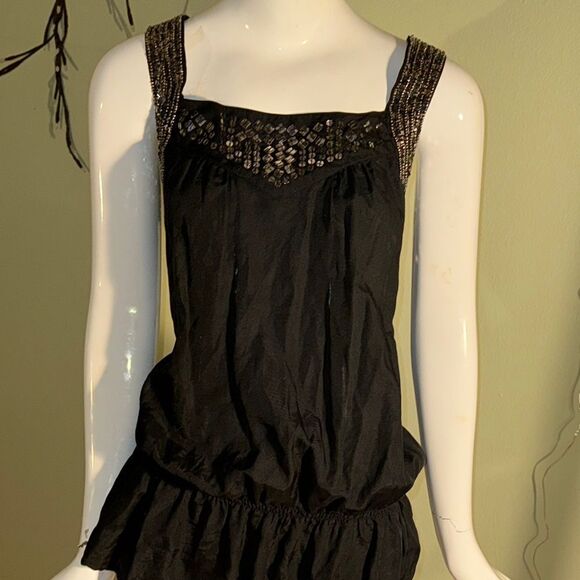 Guess black  Beaded silk vibes  blouse - Picture 3 of 11